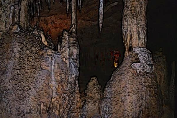 Lehman Cave is very large and is as much fun
to visit as Carlsban Caverns in New Mexico .
